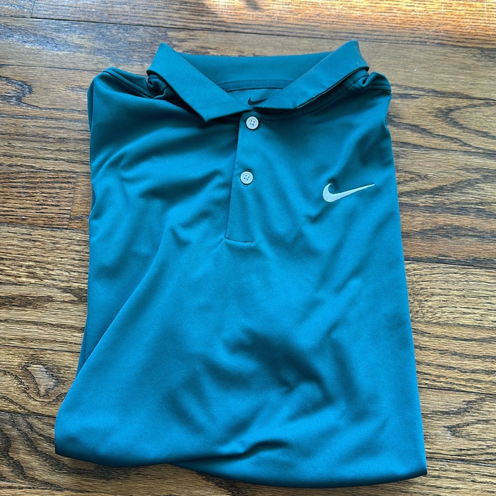 NIKE Dri-Fit Golf Polo Teal L Large Men’s Shirt